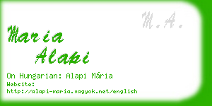 maria alapi business card