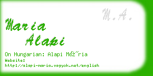 maria alapi business card